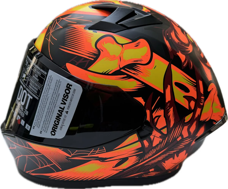 CASCO RODA BONE HUNTER TALLA XL NEGRO/NARANJA MATE CERRADO CERT. DOT