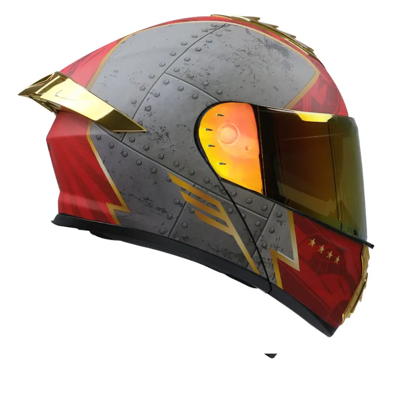 CASCO RODA PILOT JET FLY TALLA MED ABATIBLE MICA DORADA CERT. DOT