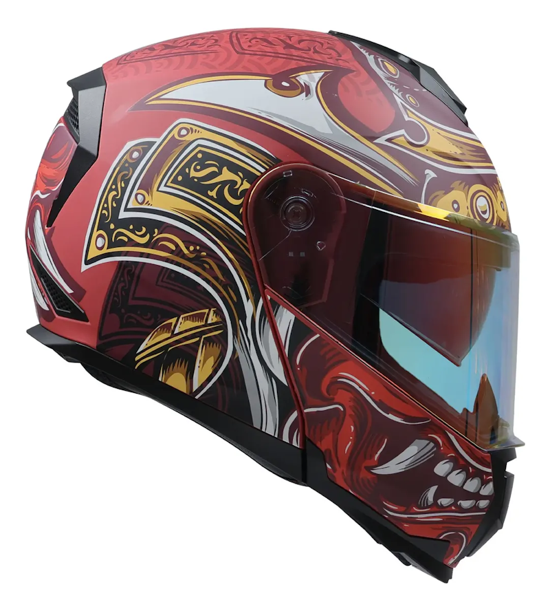CASCO RODA REVENGE PRO WARRIOR XL ABATIBLE MICA ROJA CERT. DOT