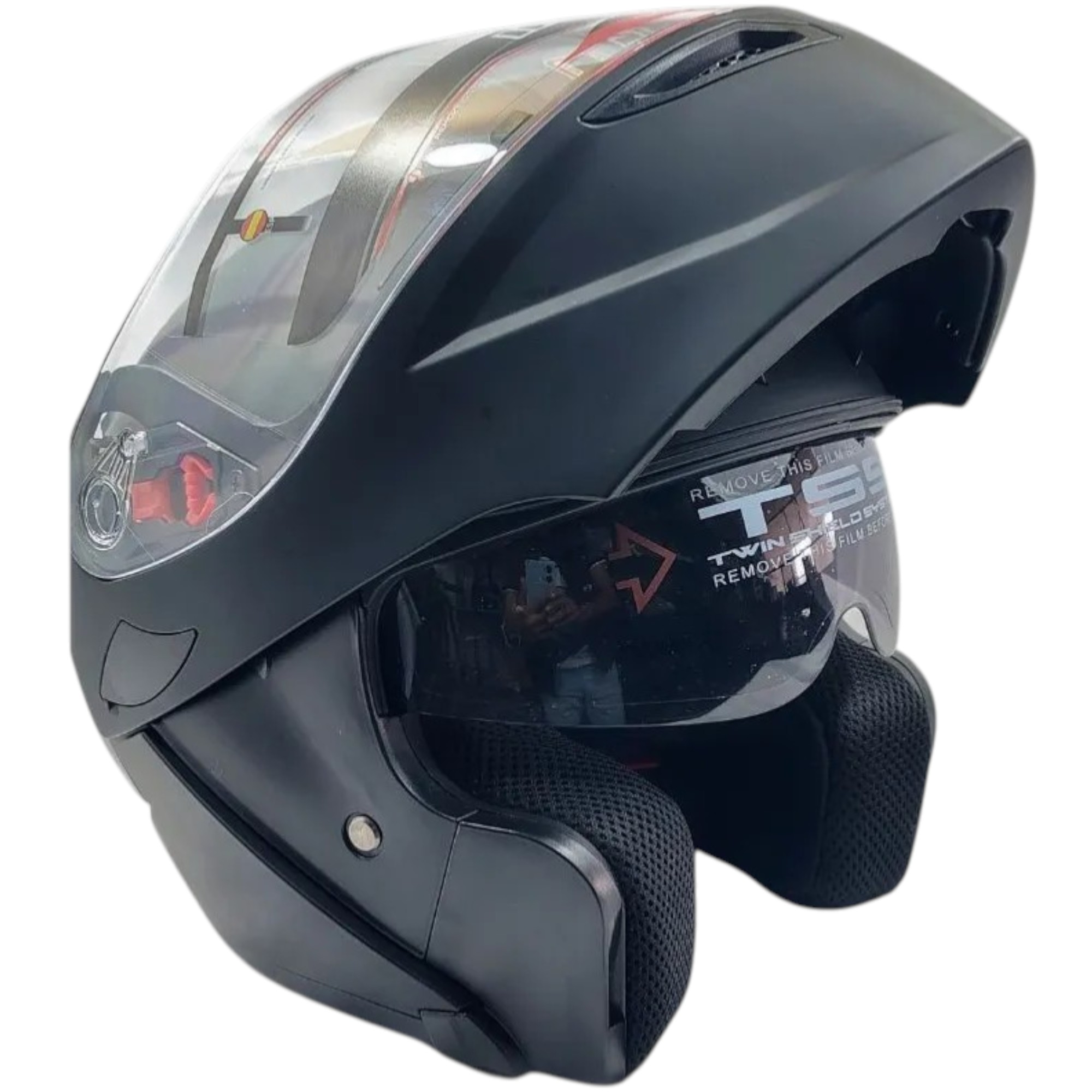 CASCO ABATIBLE IRON RACING DARK PHOENIX NEGRO MATE TALLA XL IR-121 DOT