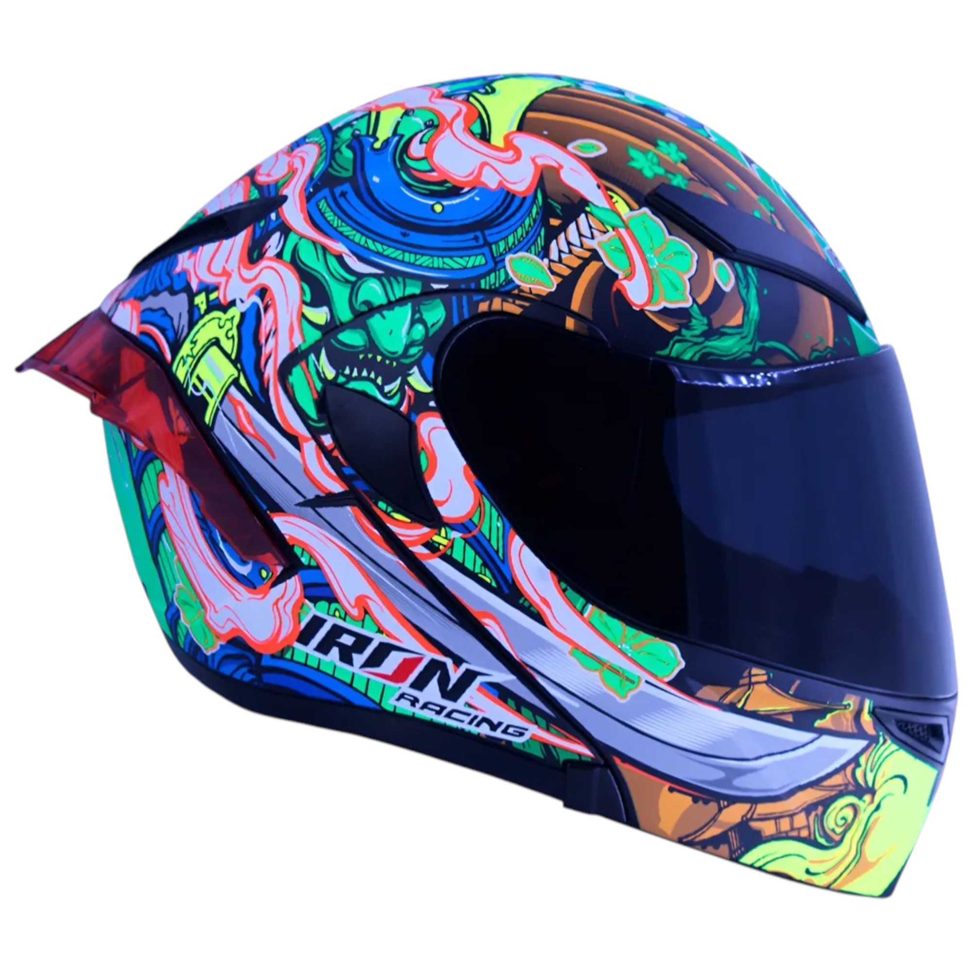 CASCO ABATIBLE IRON RACING HANSO AMARILLO TALLA M IR-121 DOT