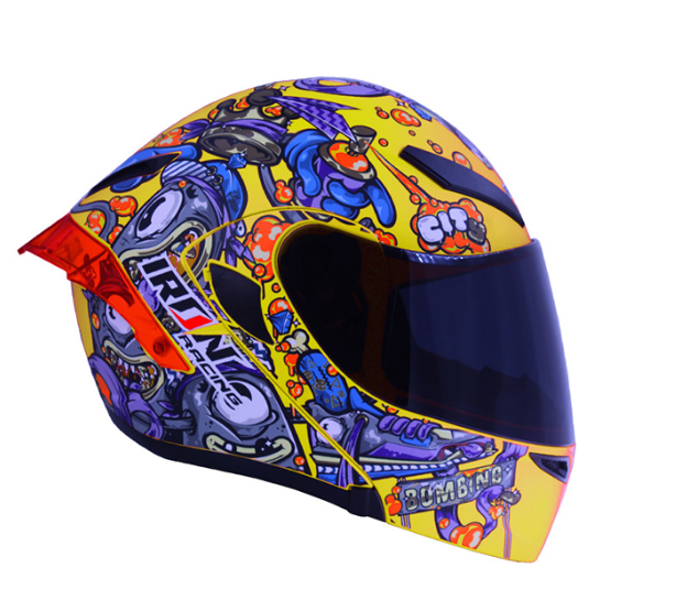 CASCO ABATIBLE IRON RACING STREET STYLE AMARILLO TALLA XL IR-121 DOT