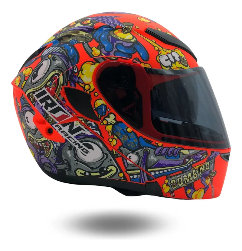 CASCO ABATIBLE IRON RACING STREET STYLE NARANJA TALLA XL IR-121 DOT