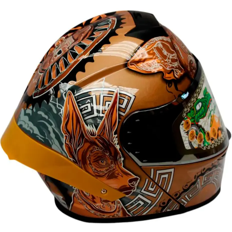 CASCO ABATIBLE ALESSIA HELMET COZ XOLOT DORADO TALLA S CERT. ECE-22.07 FOTOLUMINISCENTE