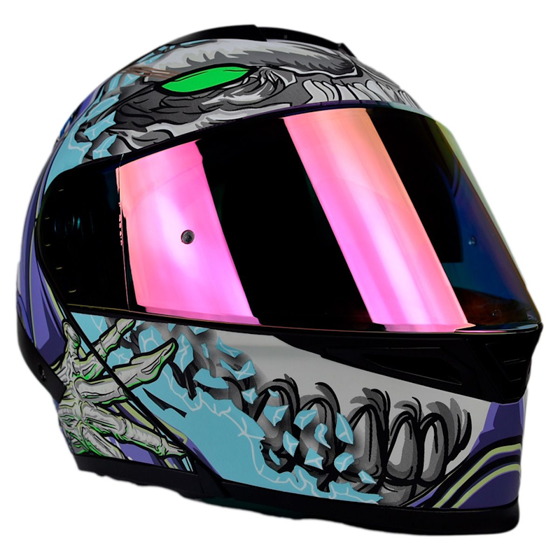 CASCO ABATIBLE HALF ALIEN BOT PURPLE TALLA L CERT. ECE-22.06 MATE MORADO DOBLE VISOR LENTE HUMO