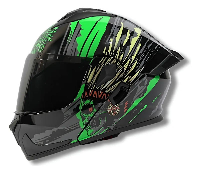 CASCO ABATIBLE 2W DAKOTA NEGRO C/LED TALLA L CERT. DOT